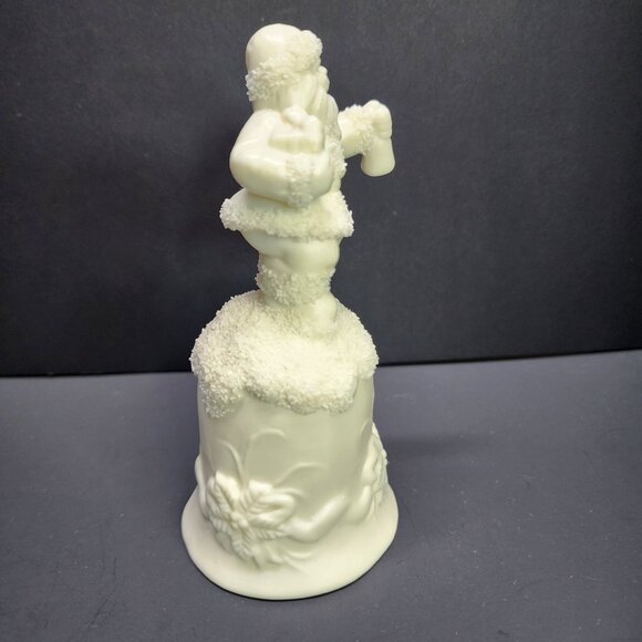 Vintage Ceramic Santa Clause Hand Bell Figurine White 5.5'' Tall - Picture 2 of 7